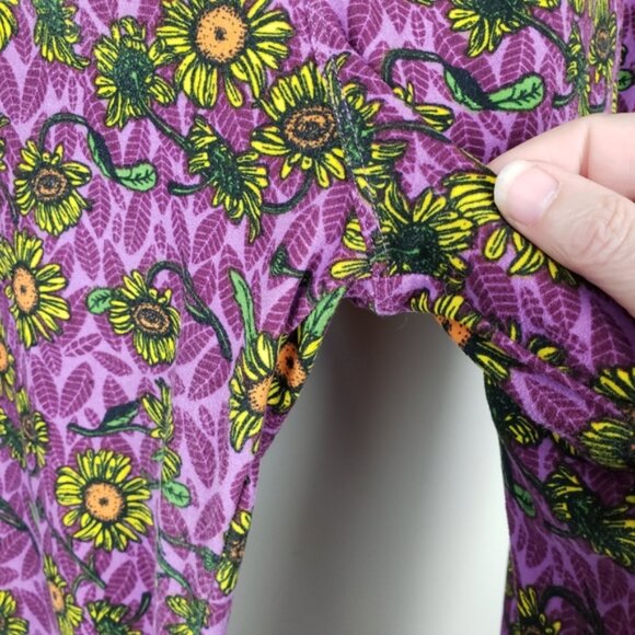 LulaRoe Purple Sunflower Leggings - Picture 4 of 7